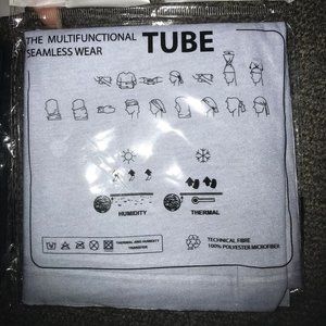 BLACK & GREY POLYESTER MULTIFUNCTIONAL NECK GAITOR